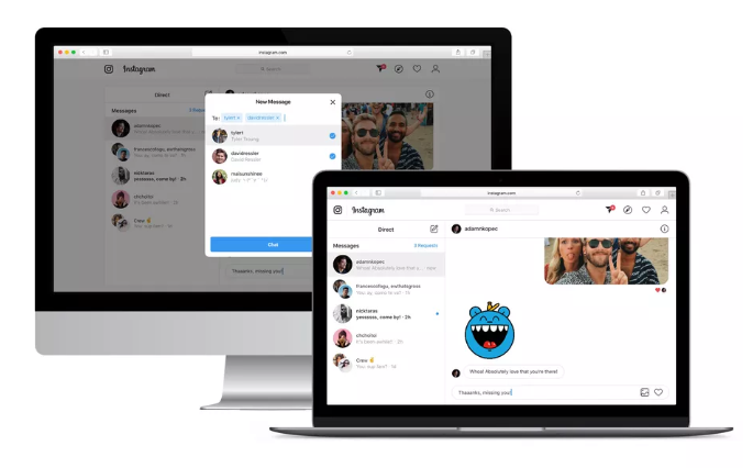 انستجرام تتيح التواصل عبر الرسائل المباشرة في نسخة الويب