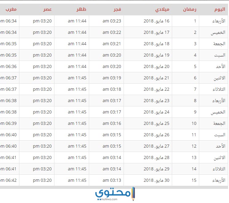 تنزيل امساكية رمضان الكويت 2020 .. امساكية الكويت لشهر رمضان