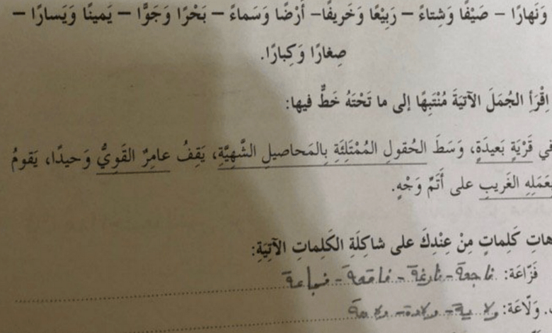 حل درس افضل فزاعه على الاطلاق لغة عربية