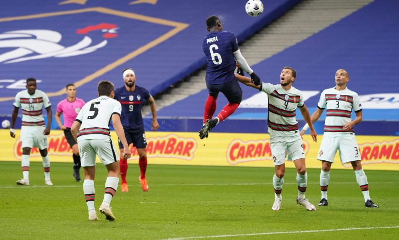 التعادل سيد الموقف في الشوط الأول لقمة فرنسا والبرتغال