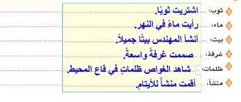 اجعل الكلمات الاتية منصوبة في جمل مفيدة بحيث يظهر فيها تنوين النصب