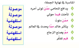 ميز بين من و ما الاستفهاميتين ، من و ما الموصولتين فيما يأتي ثم ضع علامة الترقيم المناسبة في انتهاء الجملة