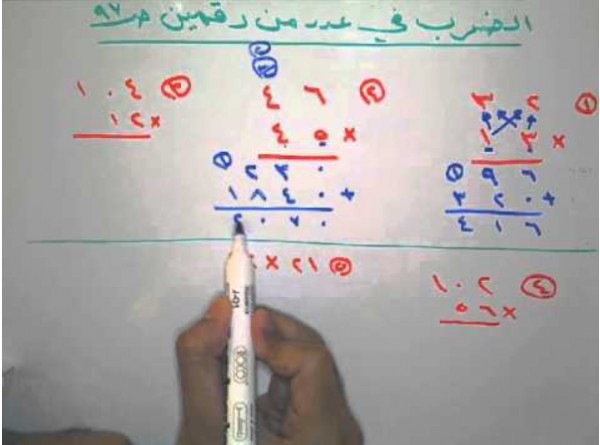 الضرب في عدد من رقمين الصف الخامس