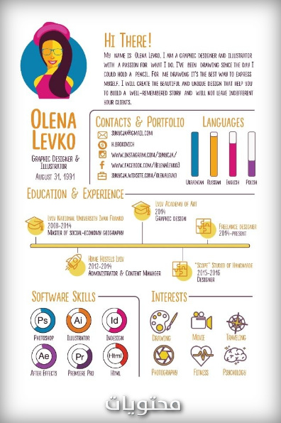 قوالب سيرة ذاتية مجانية باللغة الإنجليزية