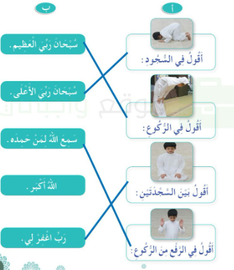 أصل كل عبارة في أ بما يناسبها من ب