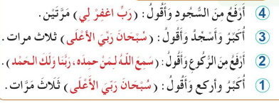 أرتب الأعمال الآتية في الصلاة بوضع رقم المناسب