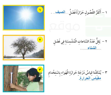 أكمل كلا من الجمل الآتية بالكلمة المناسبة