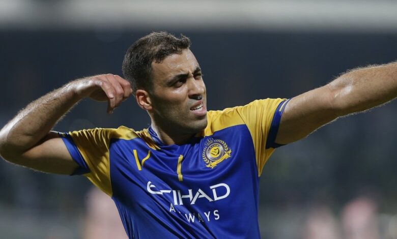 بهاتريك حمدالله .. النصر فاز بثلاثية ووضع يده على درع الدوري السعودي. بهاتريك حمدالله .. النصر فاز بثلاثية ووضع يده على درع الدوري السعودي.