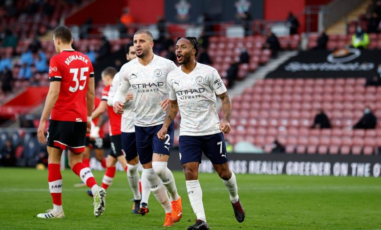مانشستر سيتي يتجاوز عقبة ساوثهامبتون في البريميرليغ