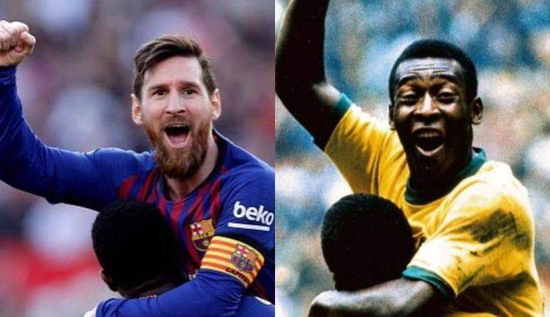 ميسي يحتفي بكسر رقم هاتف بيليه التاريخي