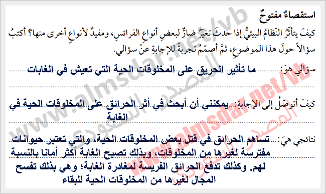 نشاط التغيرات الأنظمة البيئية وحدة