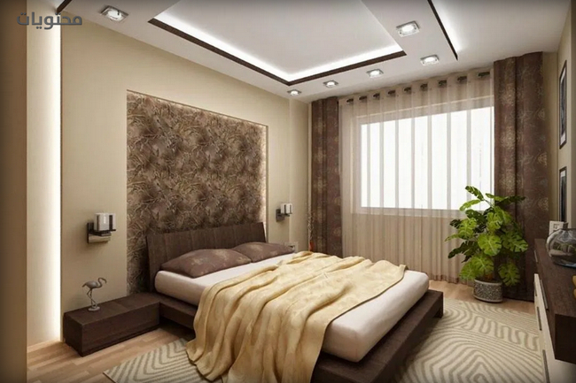 زخارف الجص لأسقف غرفة النوم الناعمة