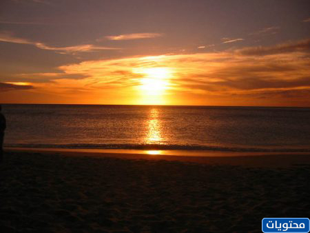 المناظر البحرية عند غروب الشمس