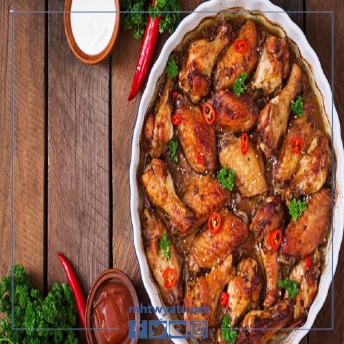 طاجن الخضار المشوي بأجنحة الدجاج