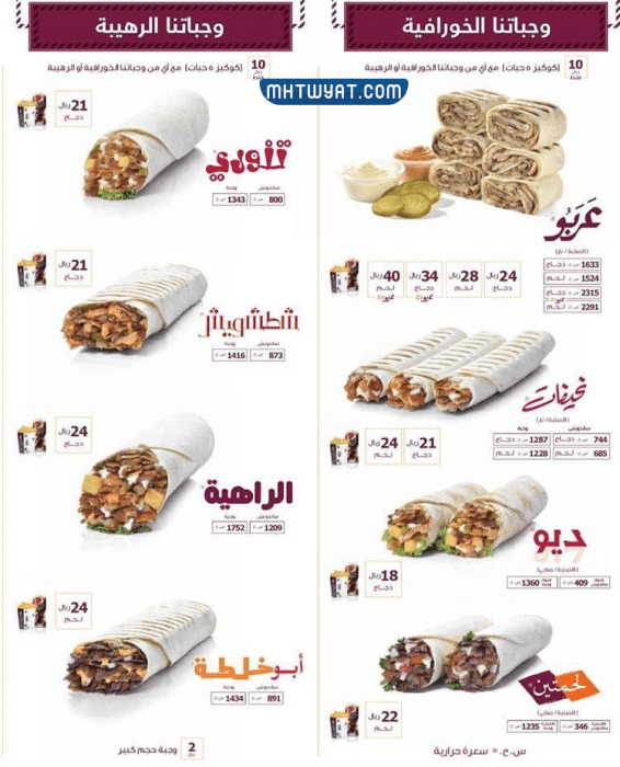 سعرات حرارية للشاورمر