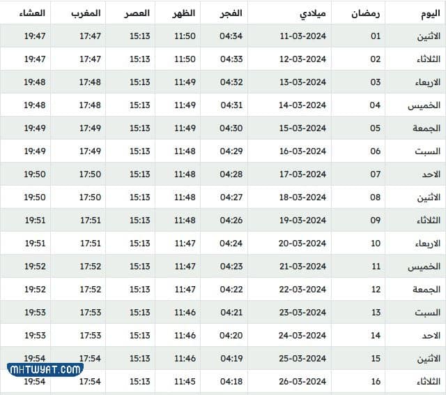 عطلة رمضان في الدمام 2024